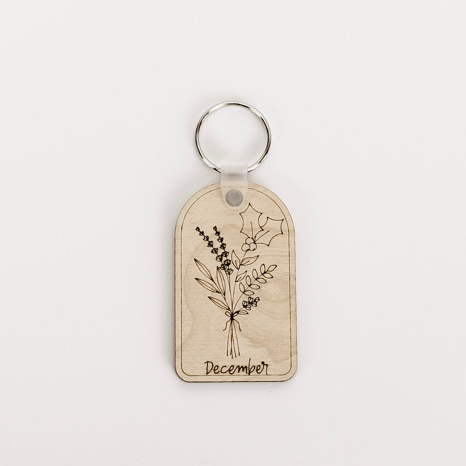 Birth Flower Keychain