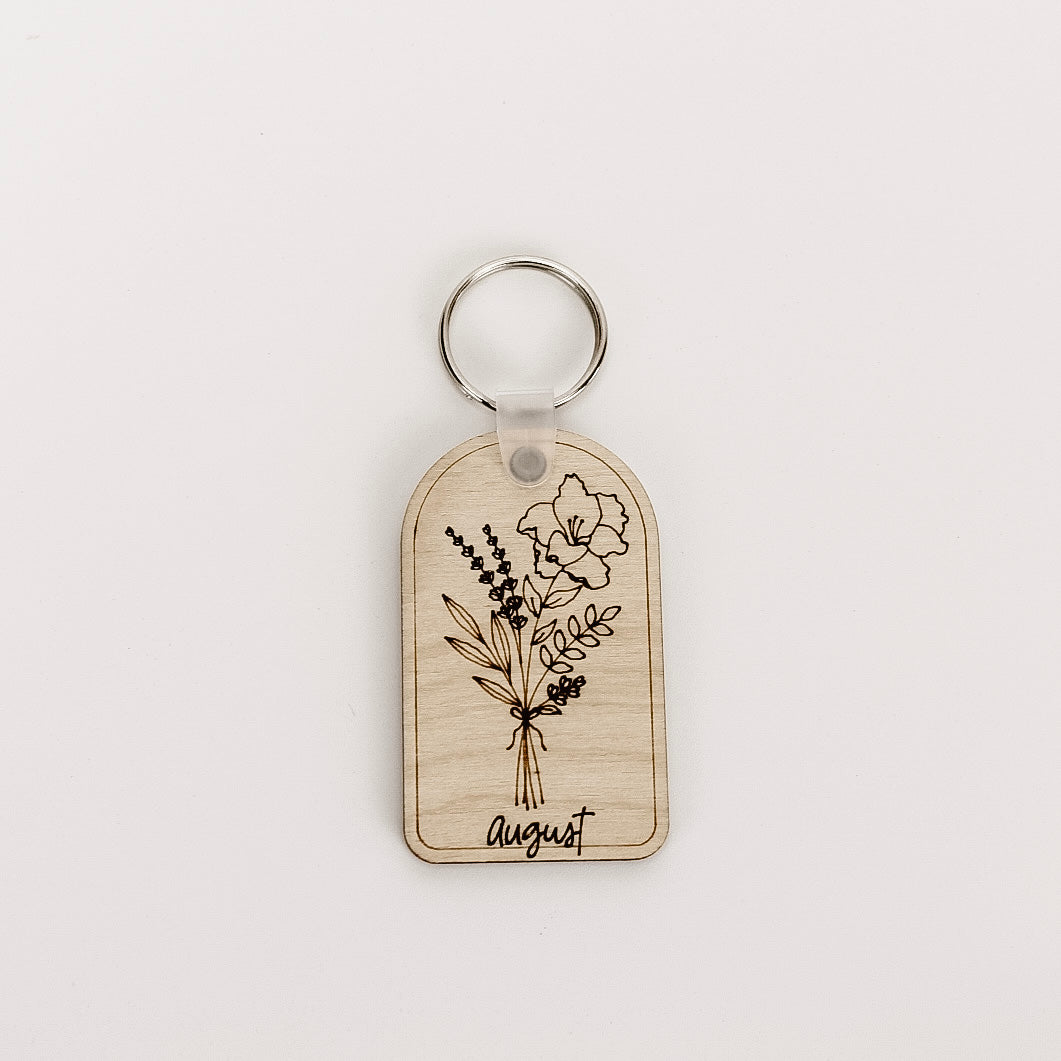 Birth Flower Keychain