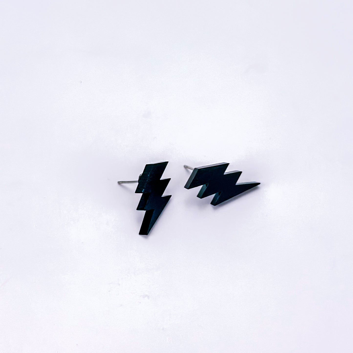 Black Lightening Bolt - Acrylic Studs