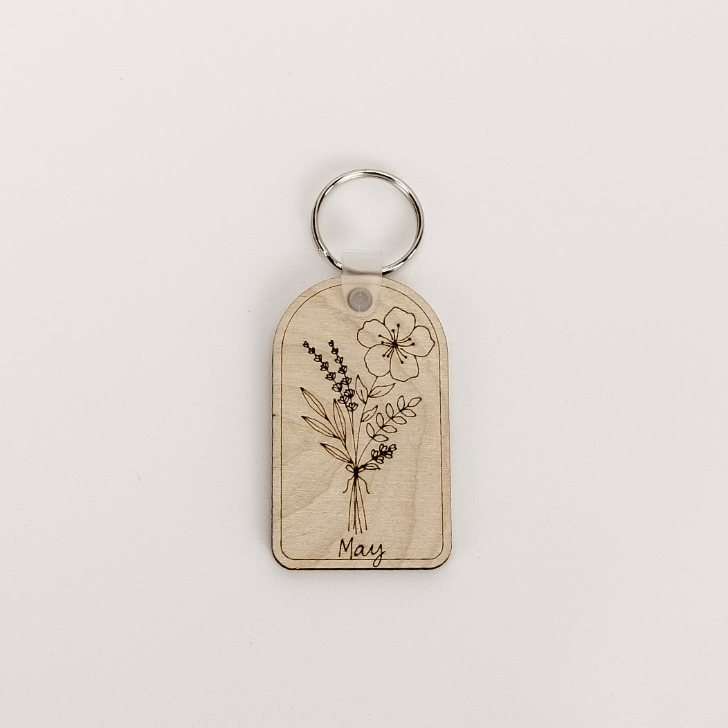 Birth Flower Keychain