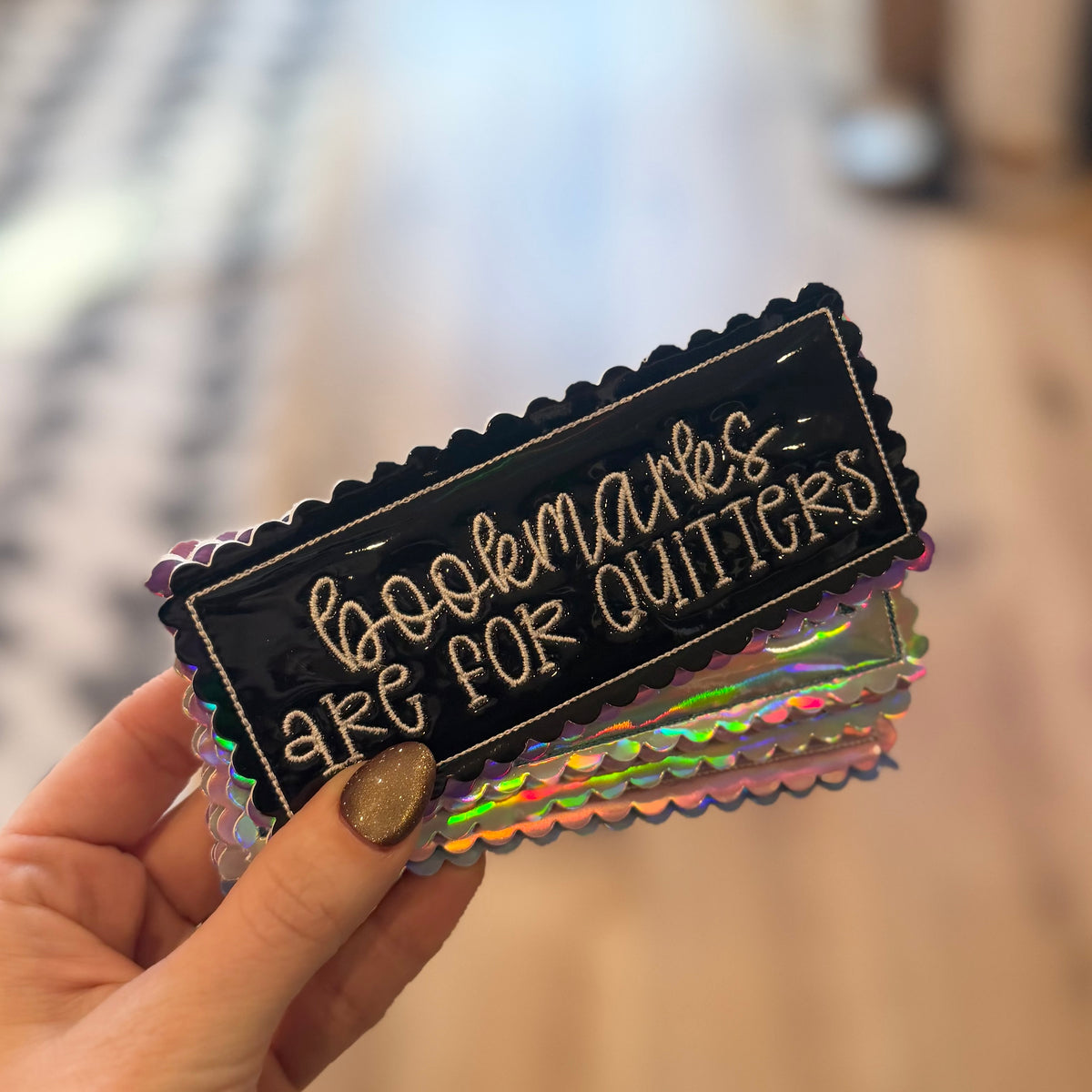 Bookmarks Are For Quitters - Embroidered Bookmark