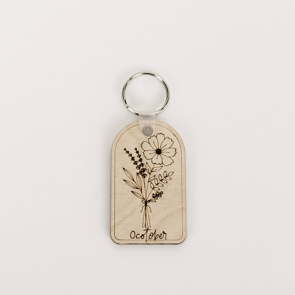 Birth Flower Keychain