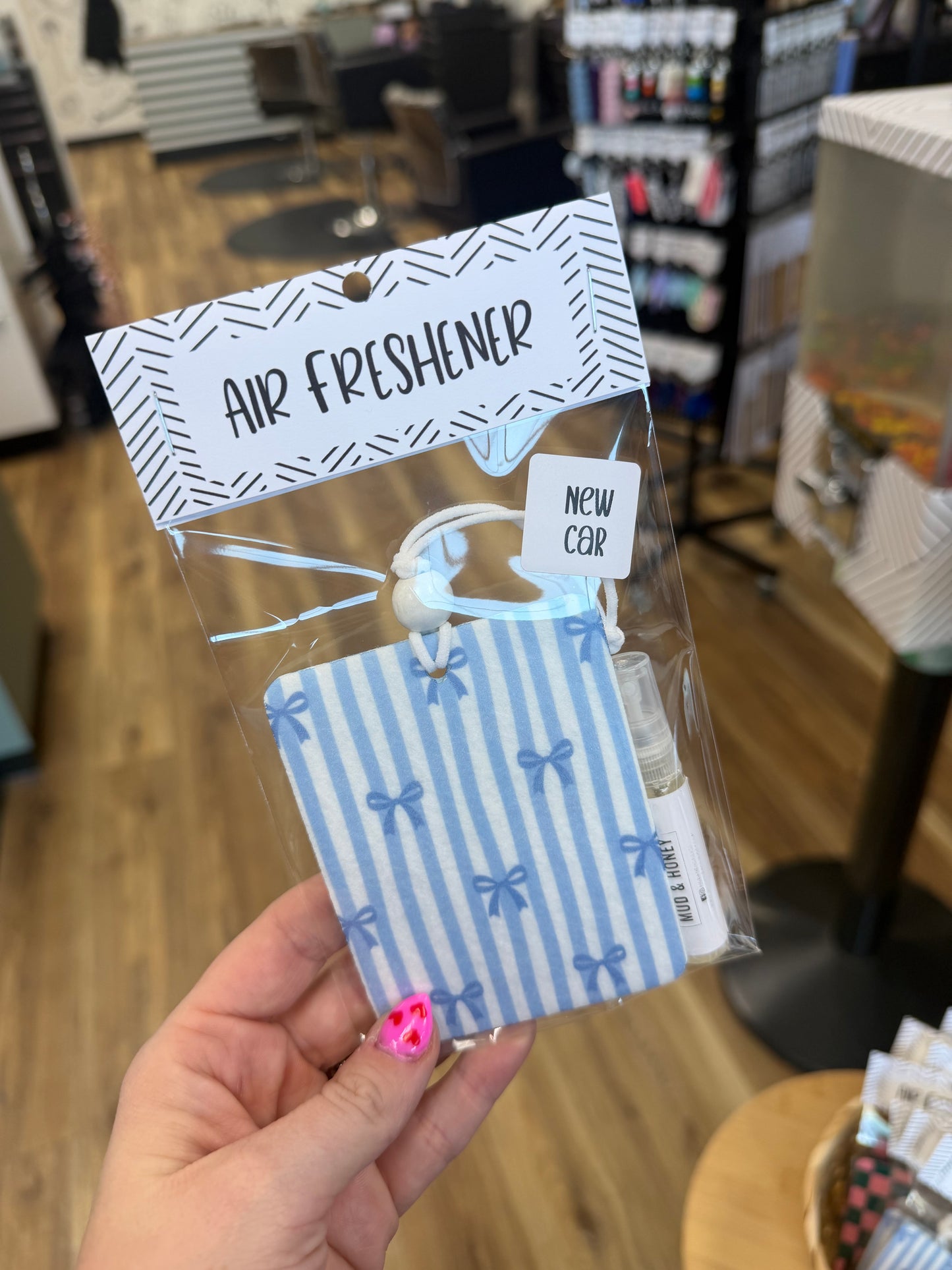 Blue Stripe Bow - Air Freshener