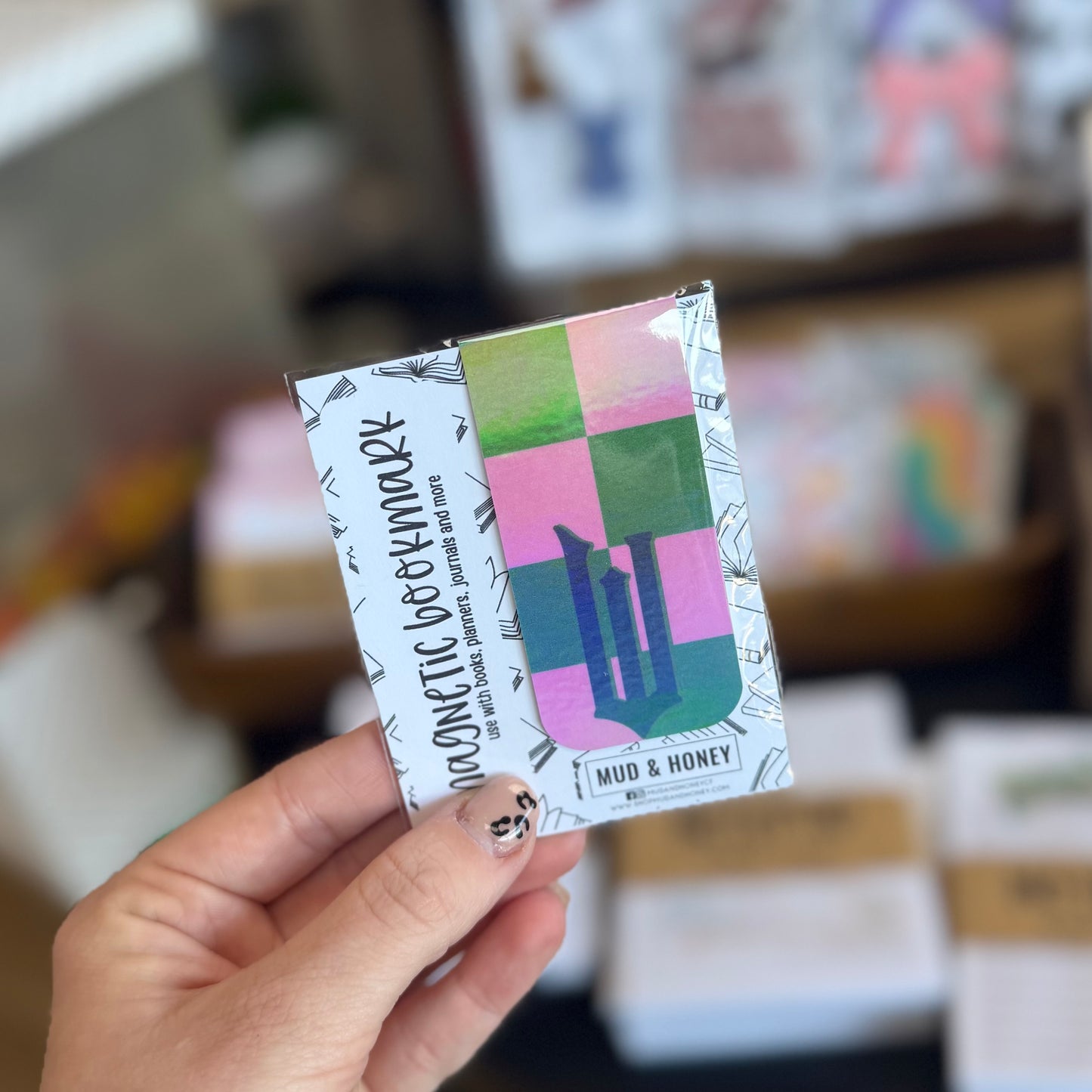 Pink & Green - Magnetic Bookmark