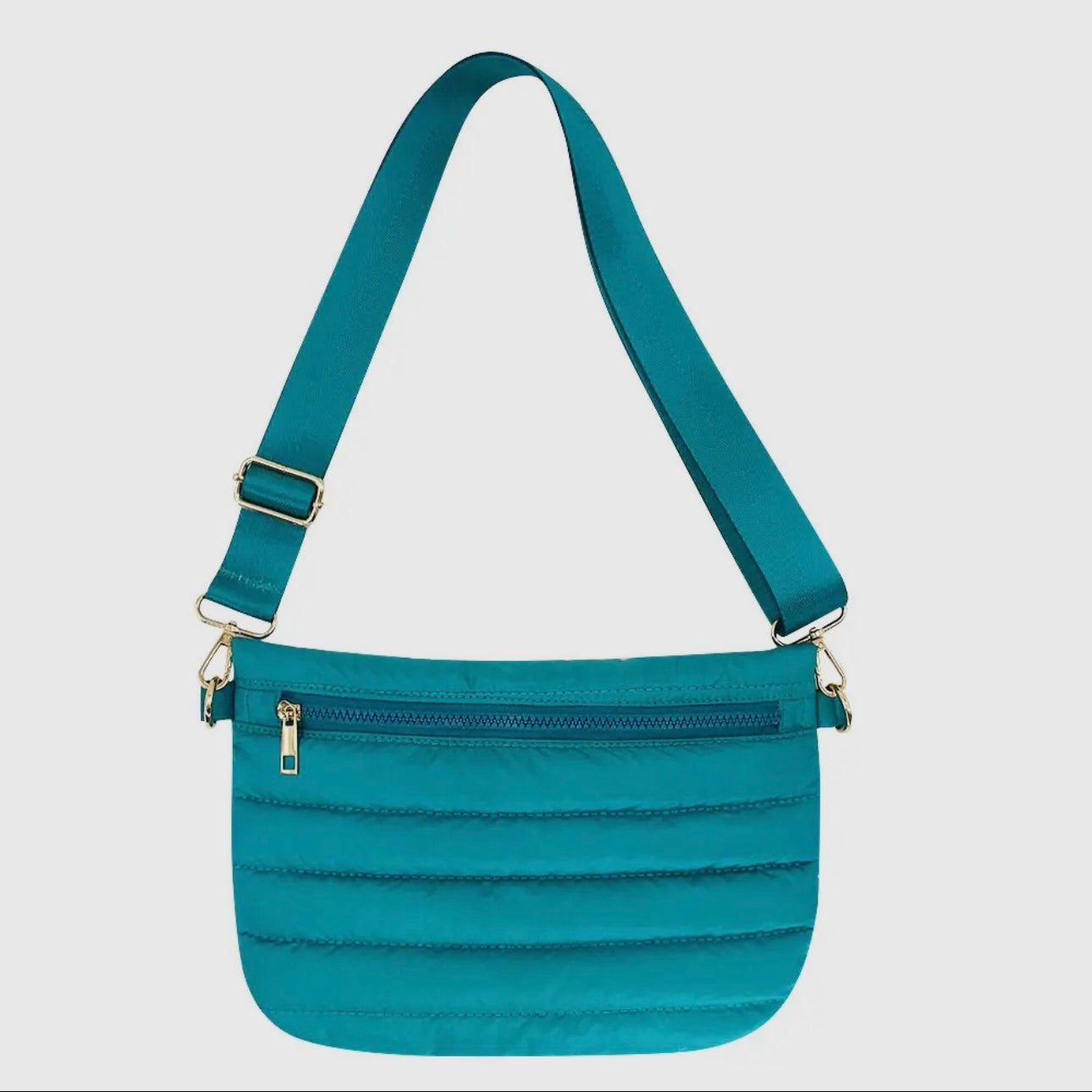 Puffer Messenger Bag - Teal