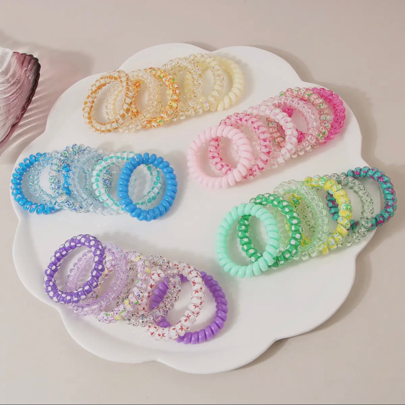 Color Hair Tie Set - Blue