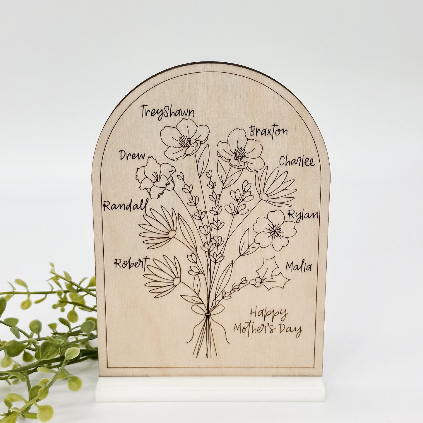 Family Birth Flower Bouquet Sign