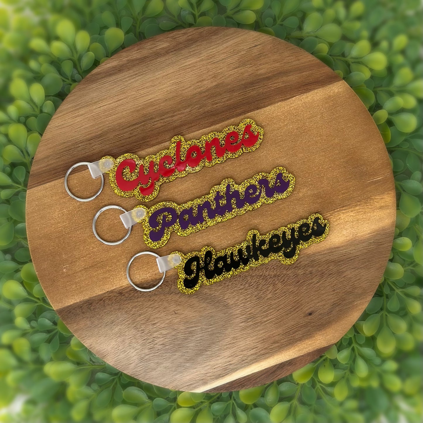 Hawkeyes - School Spirit Glitter Acrylic Keychain