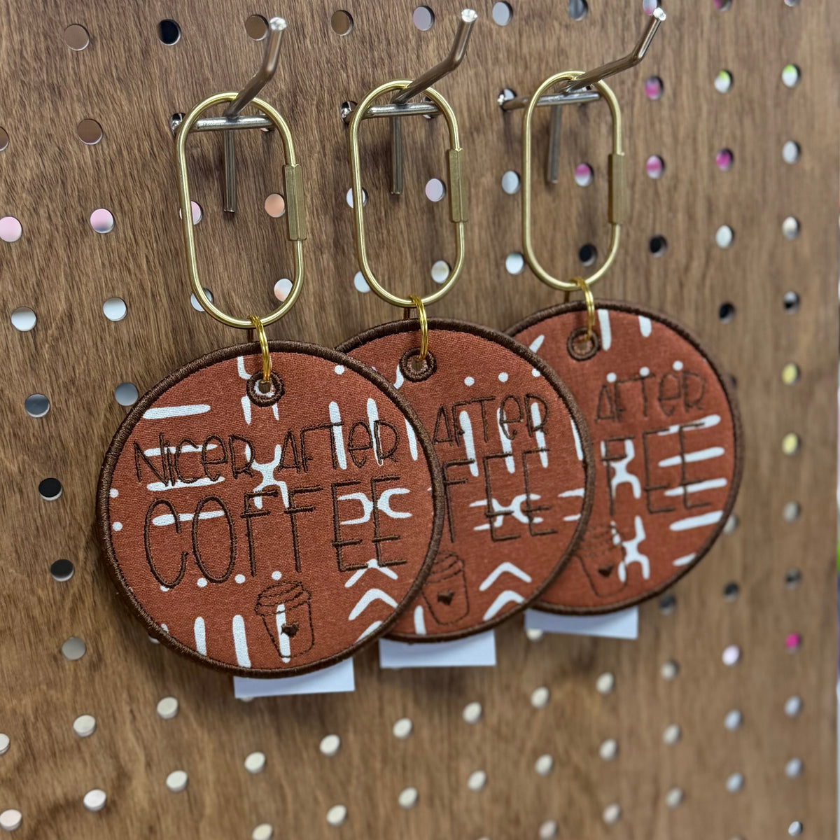 Nicer After Coffee - Embroidered Bag Tag