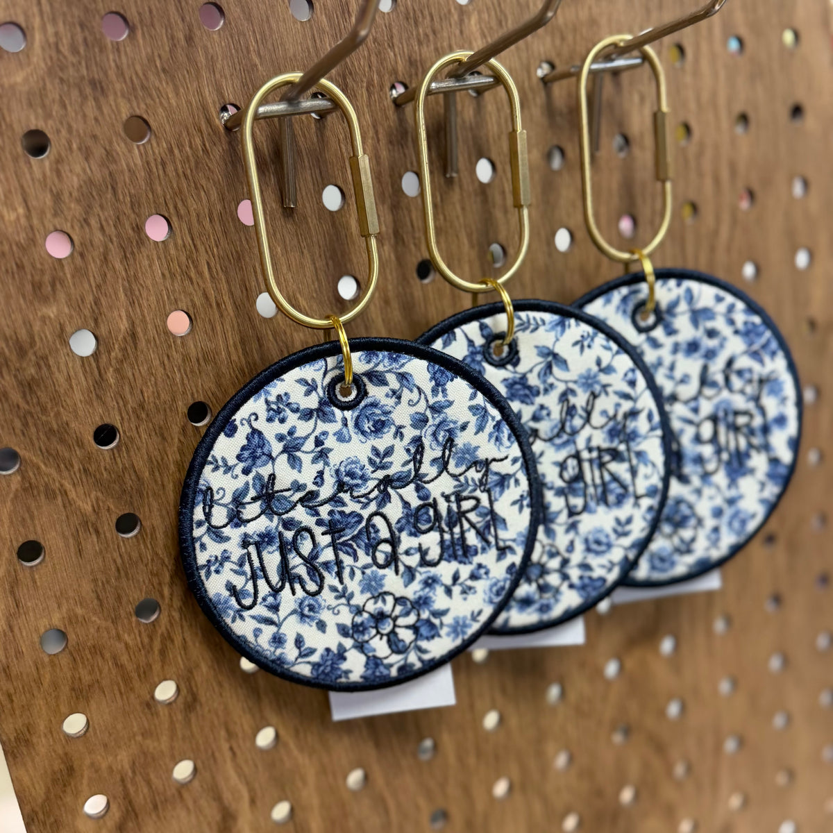 Literally Just A Girl - Embroidered Bag Tag