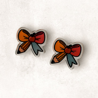 Bow Pencil/Paper Studs