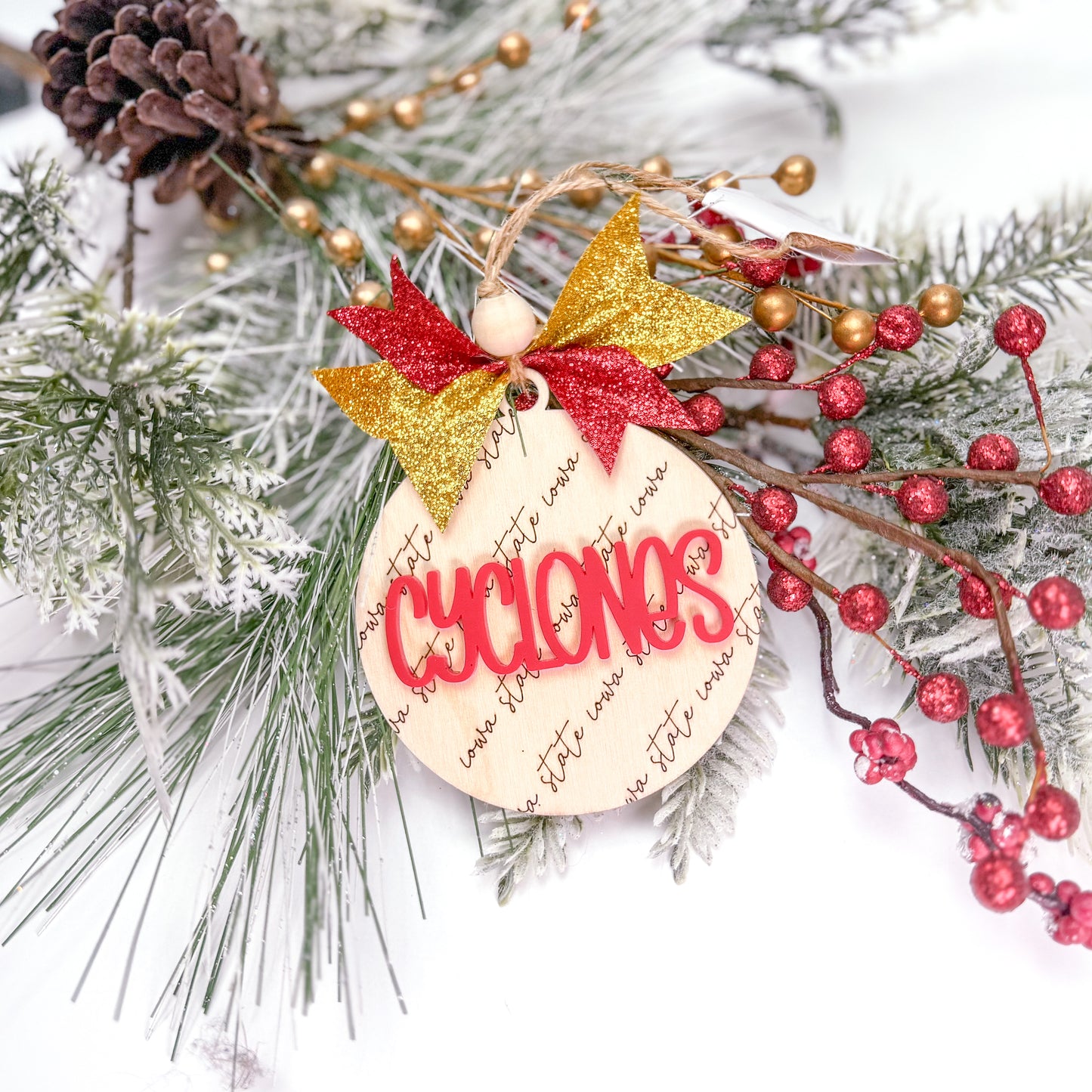 Cyclones Glitter Ornament