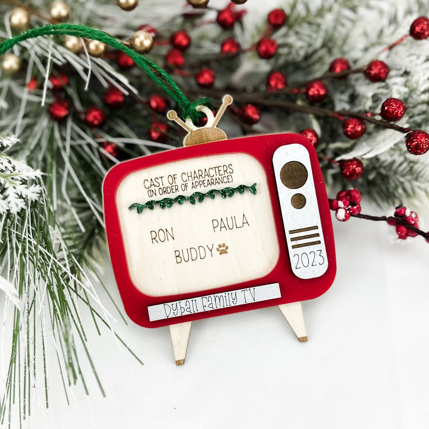 Retro TV Family Ornament