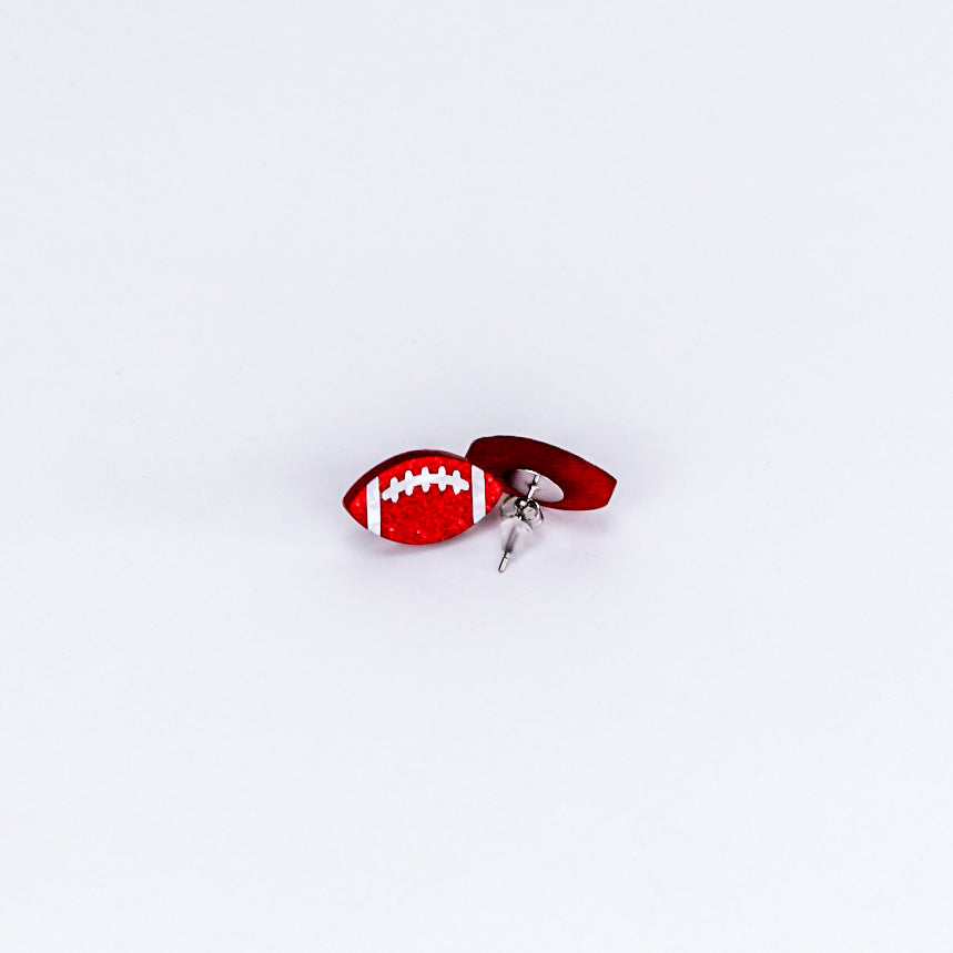 Red Football Studs