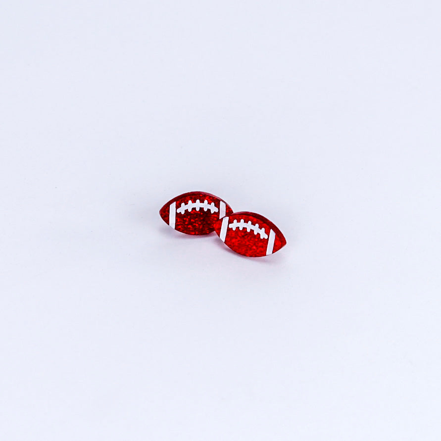 Red Football Studs