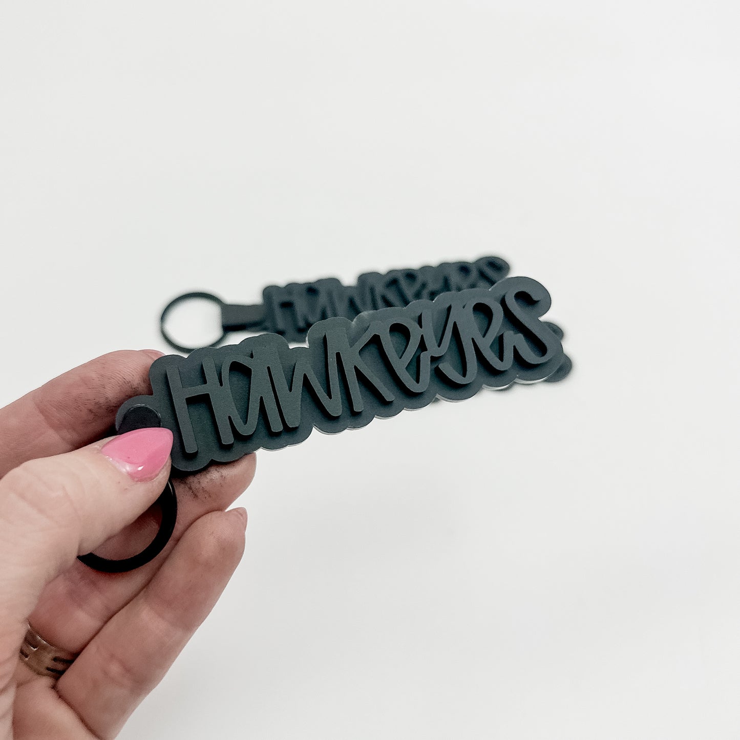 Hawkeyes - Black School Spirit Acrylic Keychain