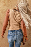 Exposed Seam Knit Top - Browns