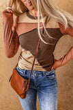 Exposed Seam Knit Top - Browns