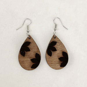 Wood Floral 3D Dangles - Earrings
