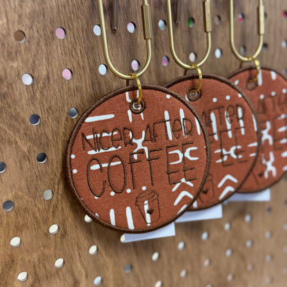 Nicer After Coffee - Embroidered Bag Tag