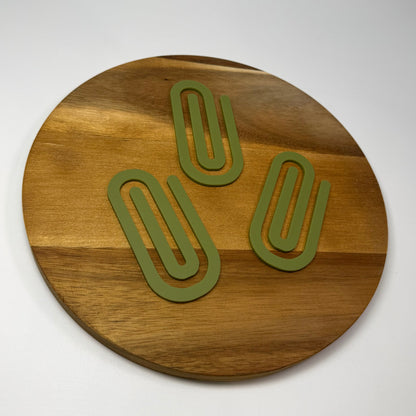 Olive Green Oversized Paperclip