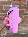 Tumbler Sleeve with Strap - Pink