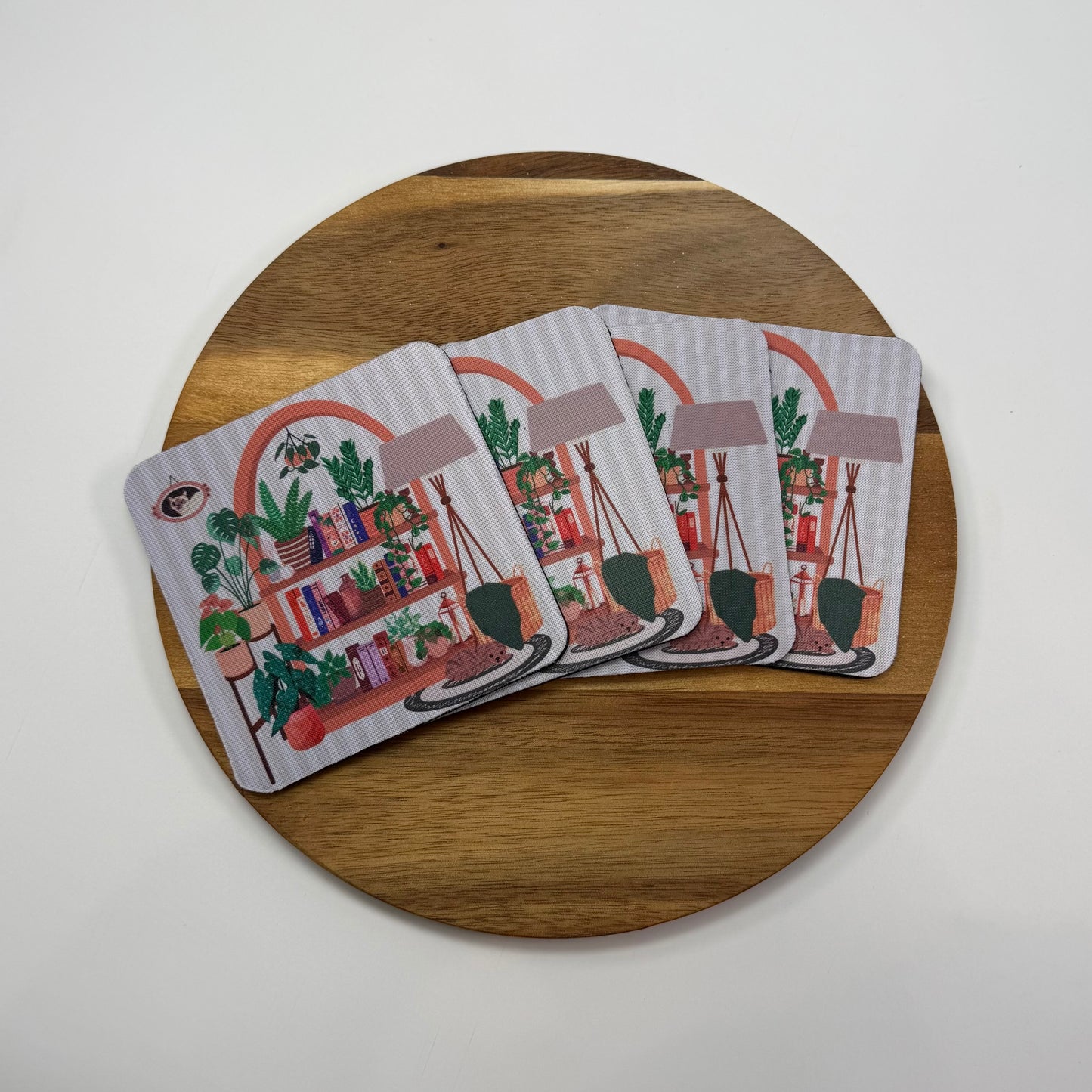 Cozy Bookshelf Coaster