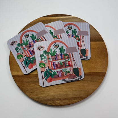 Cozy Bookshelf Coaster