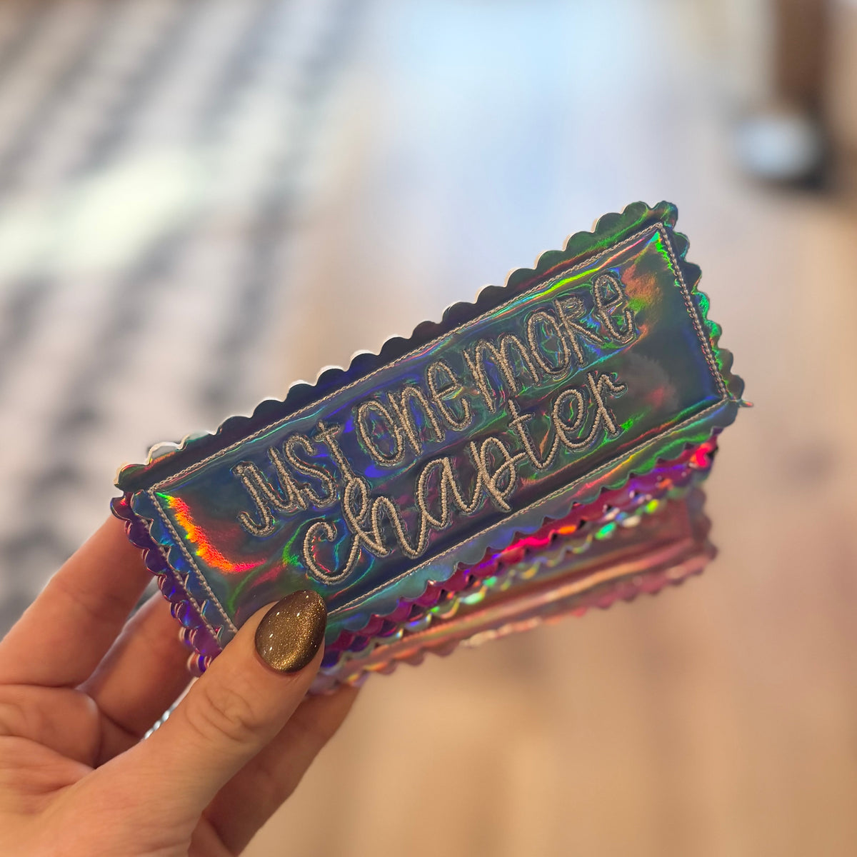 Just One More Chapter - Embroidered Bookmark