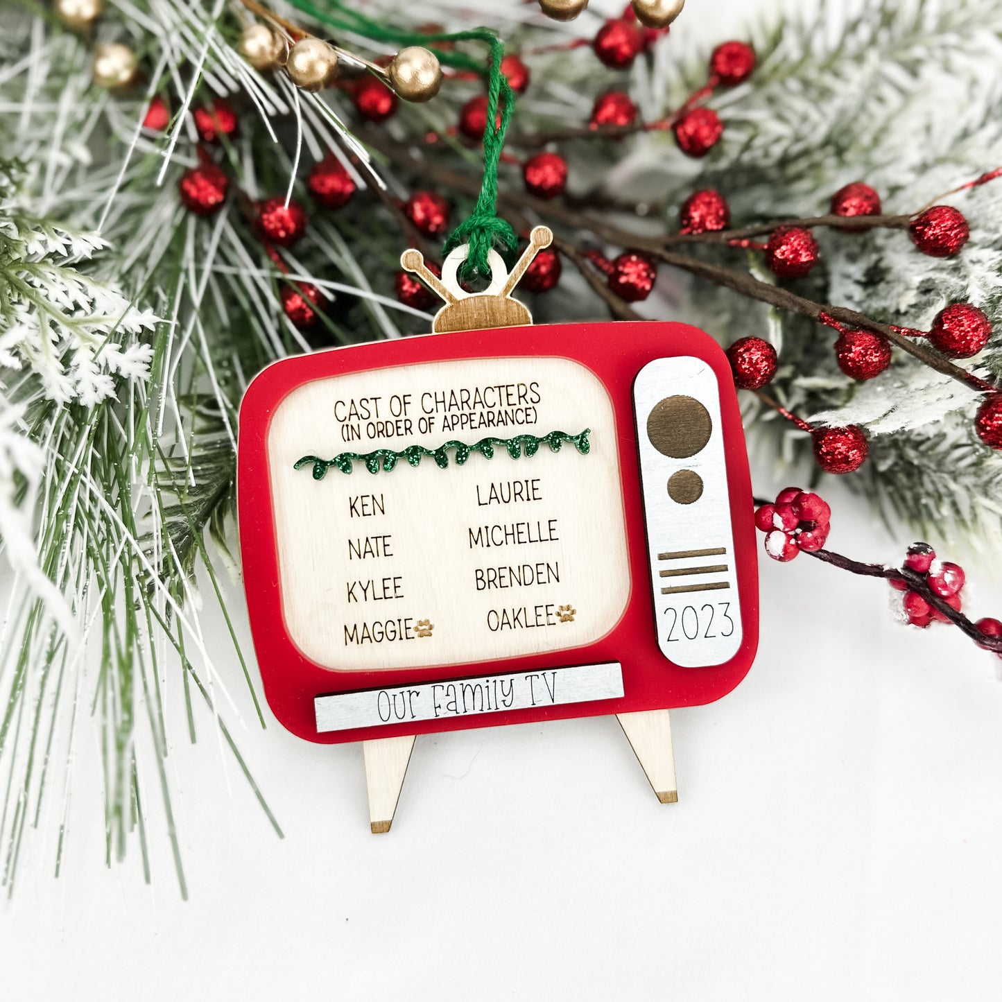 Retro TV Family Ornament