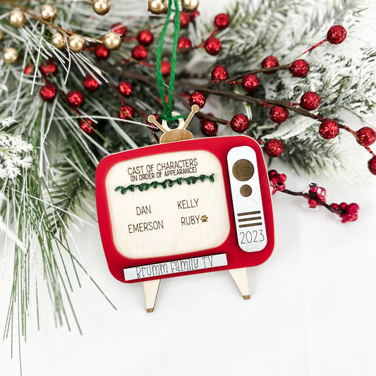 Retro TV Family Ornament