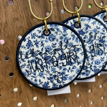 Literally Just A Girl - Embroidered Bag Tag