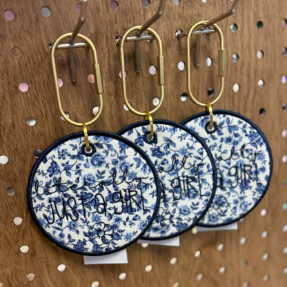 Literally Just A Girl - Embroidered Bag Tag