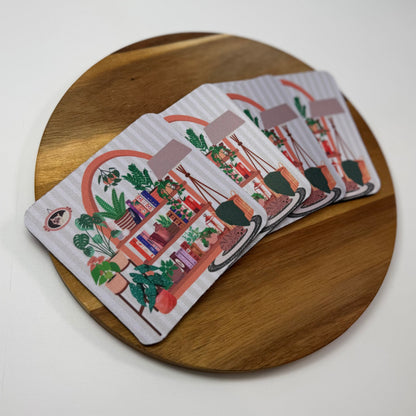 Cozy Bookshelf Coaster