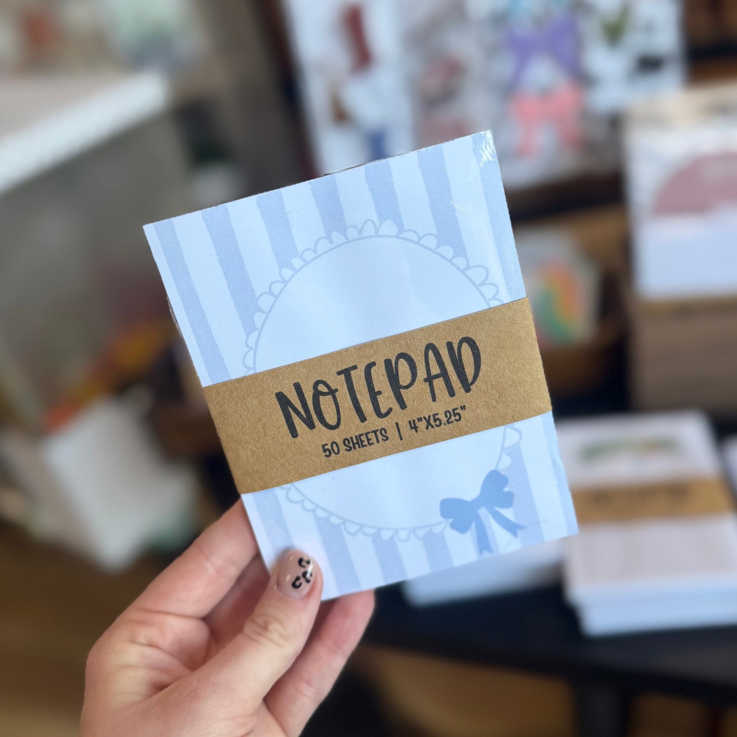 Blue Frame Bow - Notepad