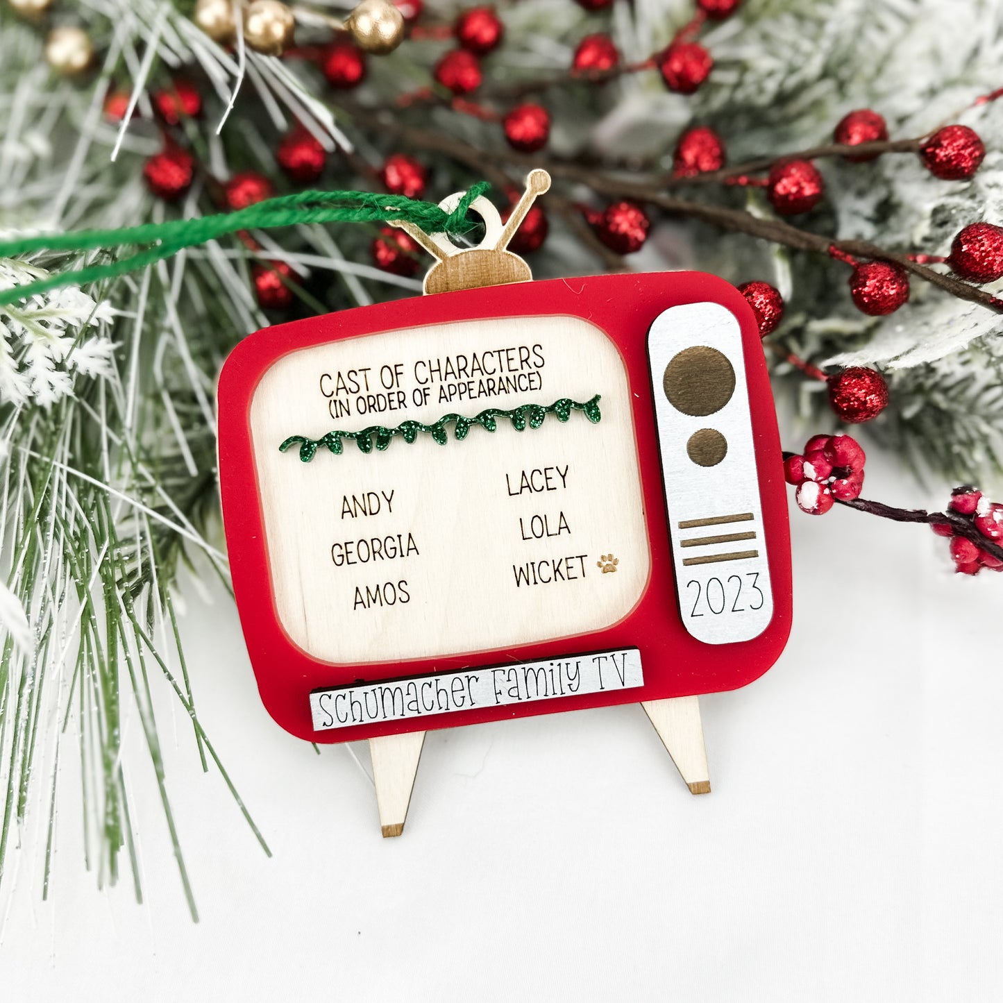 Retro TV Family Ornament