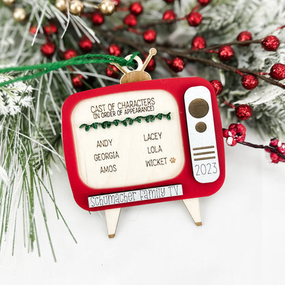 Retro TV Family Ornament