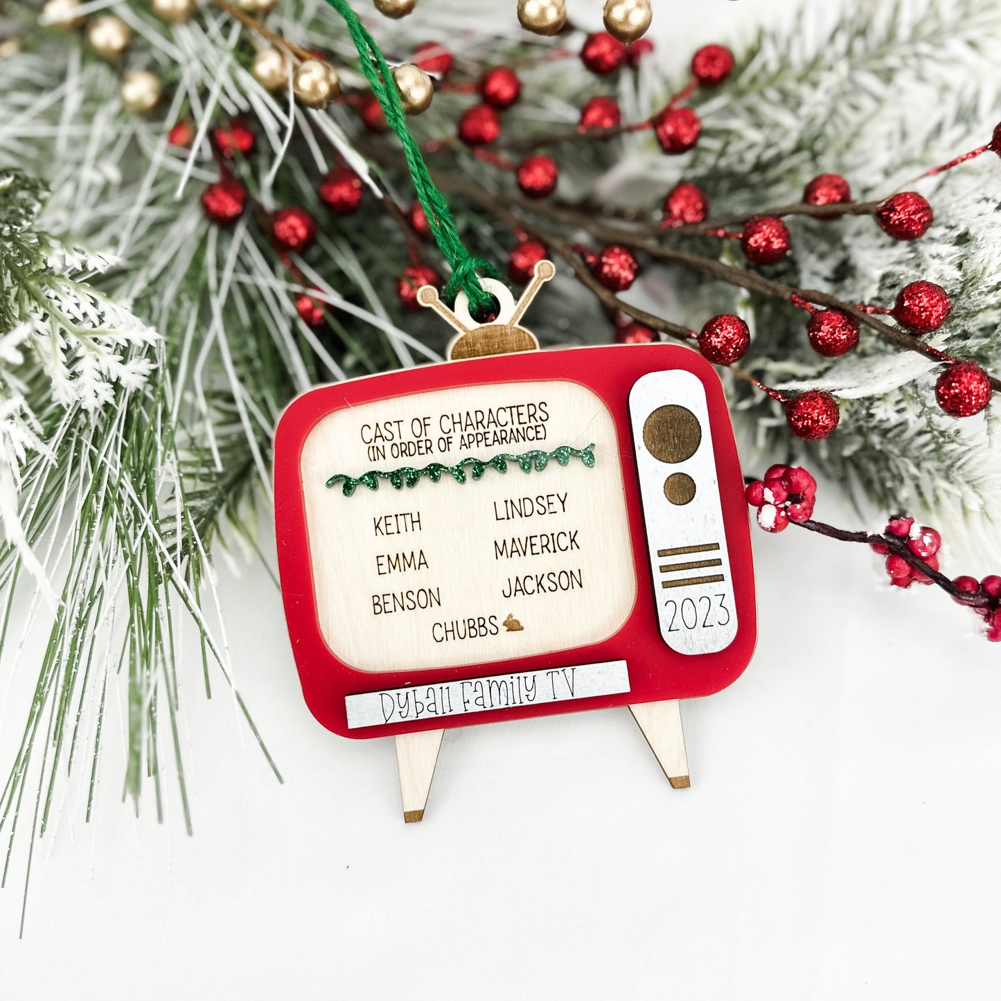 Retro TV Family Ornament