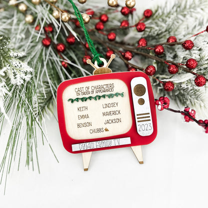 Retro TV Family Ornament