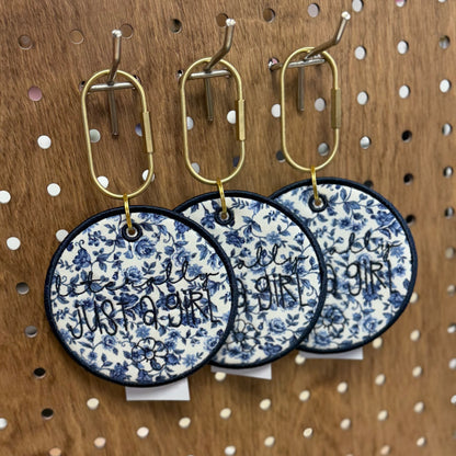 Literally Just A Girl - Embroidered Bag Tag