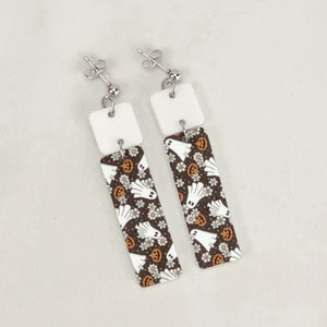 Ghost Floral Bar Dangle - Earrings