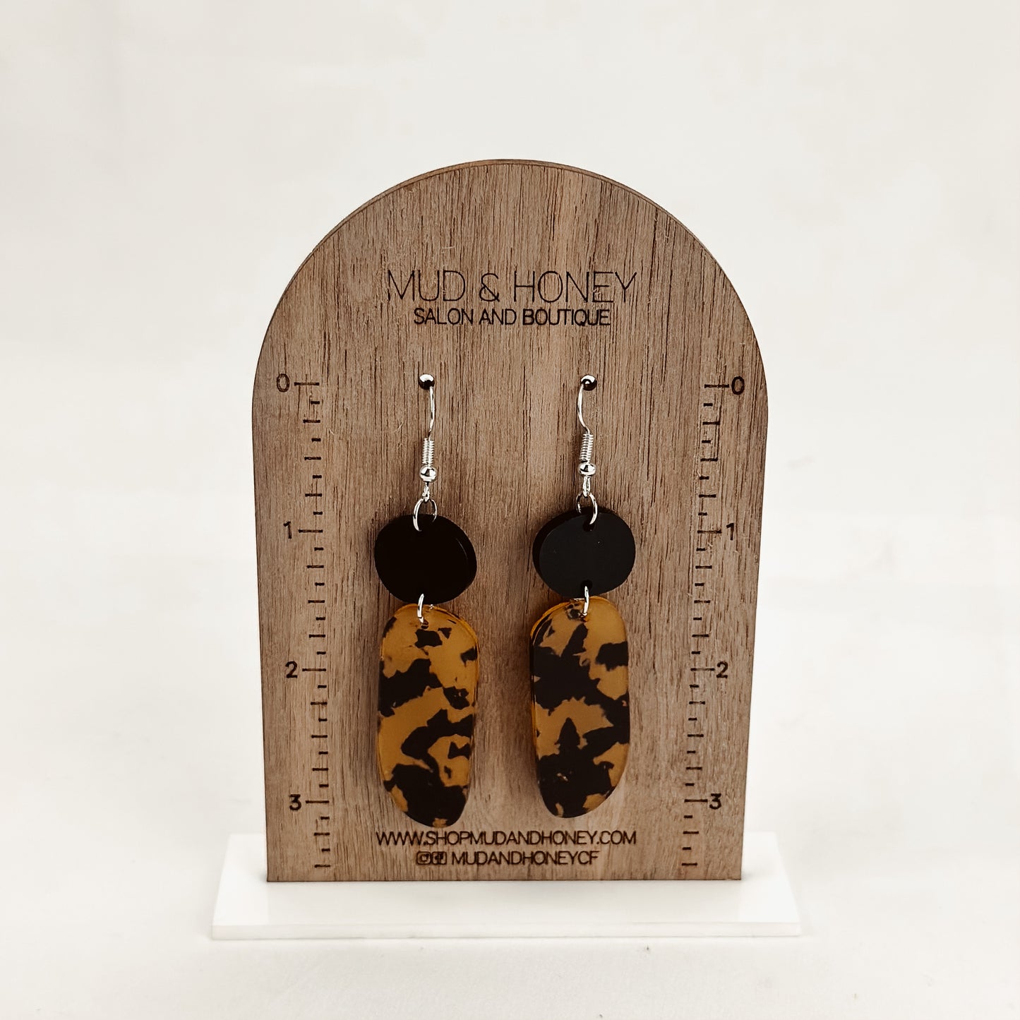 Tortoise Shell Dangles - Earrings