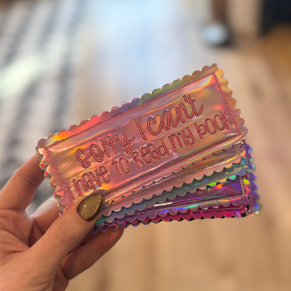 Sorry I Can't - Embroidered Bookmark