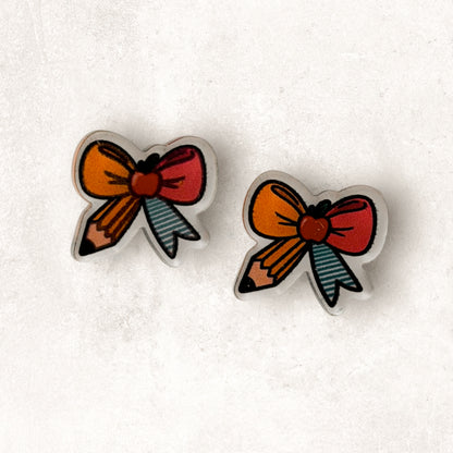 Bow Pencil/Paper Studs