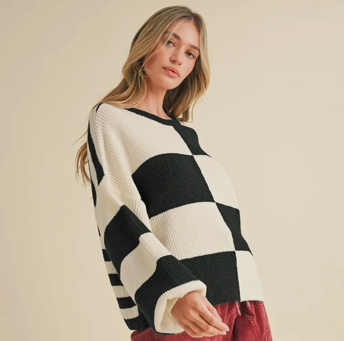 Black Color Block Sweater
