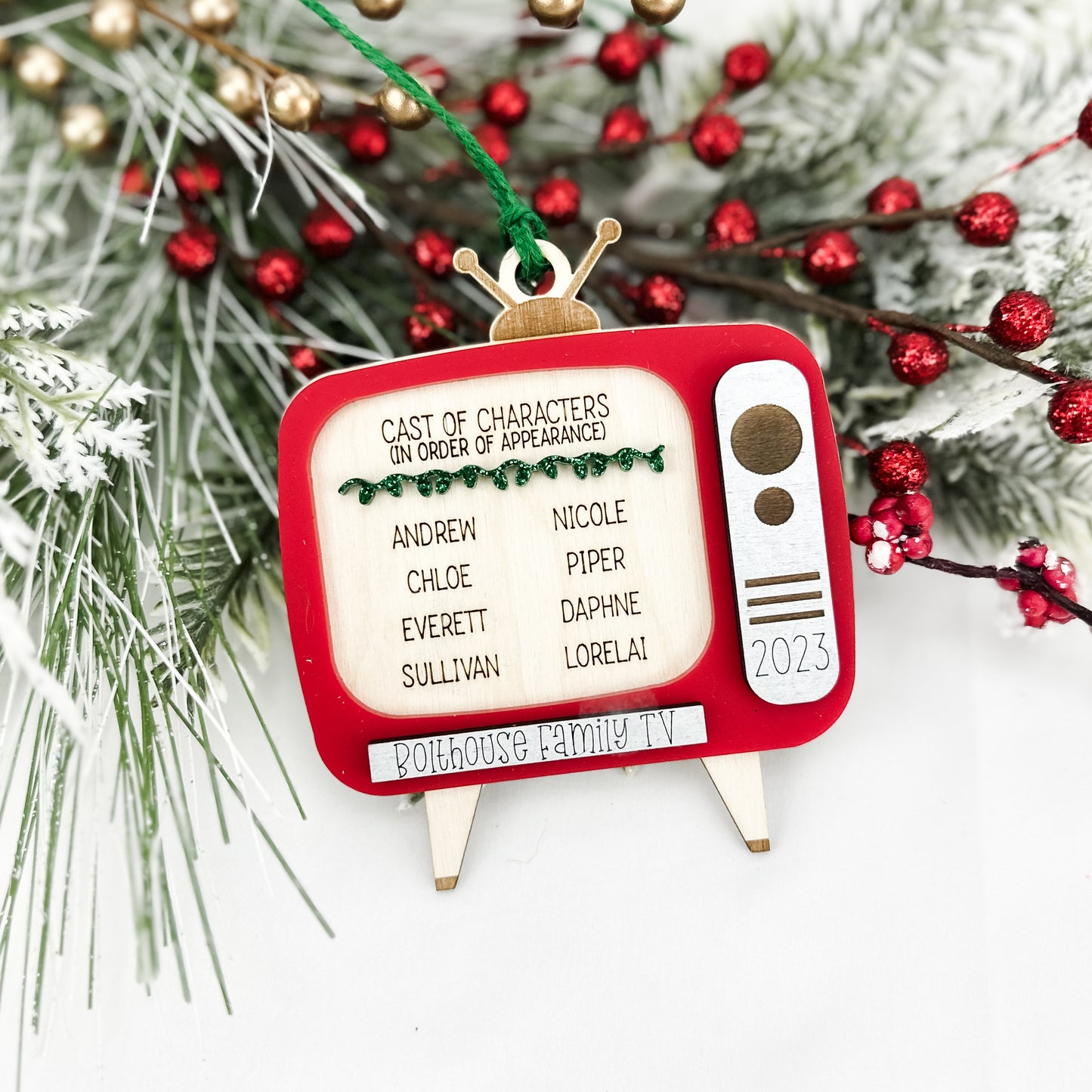 Retro TV Family Ornament