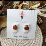 Pumpkin Spice - Clay Earrings