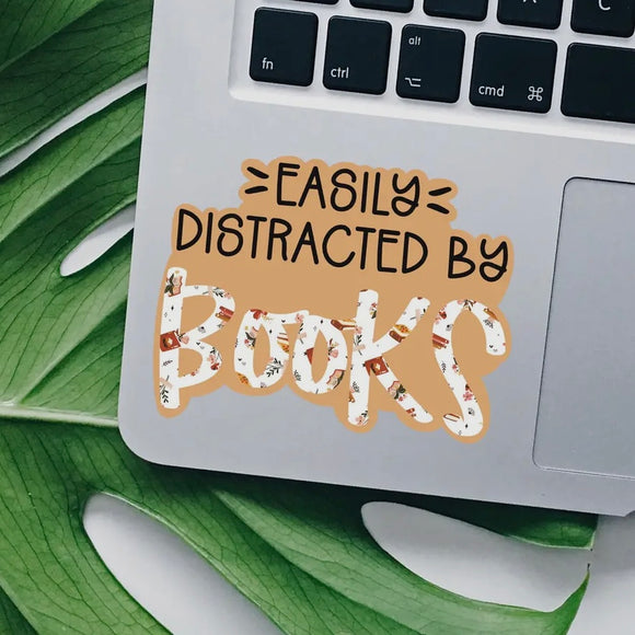 Easily Distracted by Books - Sticker