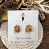 Sunflower Pumpkin - Clay Earrings