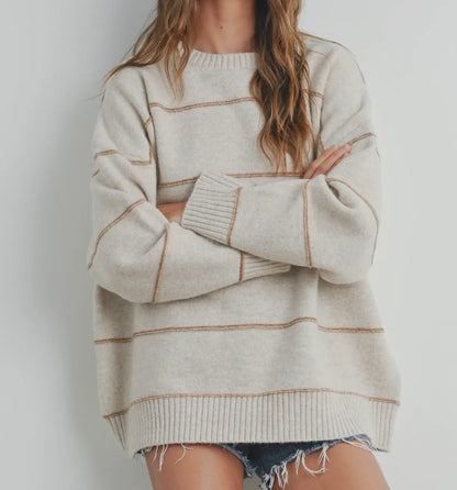 Tan Striped Sweater